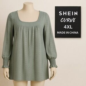 Women EUC 4XL Shirt Top Eyelet Feminine Cottagecore  Peasant‎ Cottagecore Boho